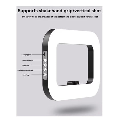 GlowPro Handheld LED Ring Light – Rechargeable Portable Fill Light for Perfect Selfies, Live Broadcasts & Photography