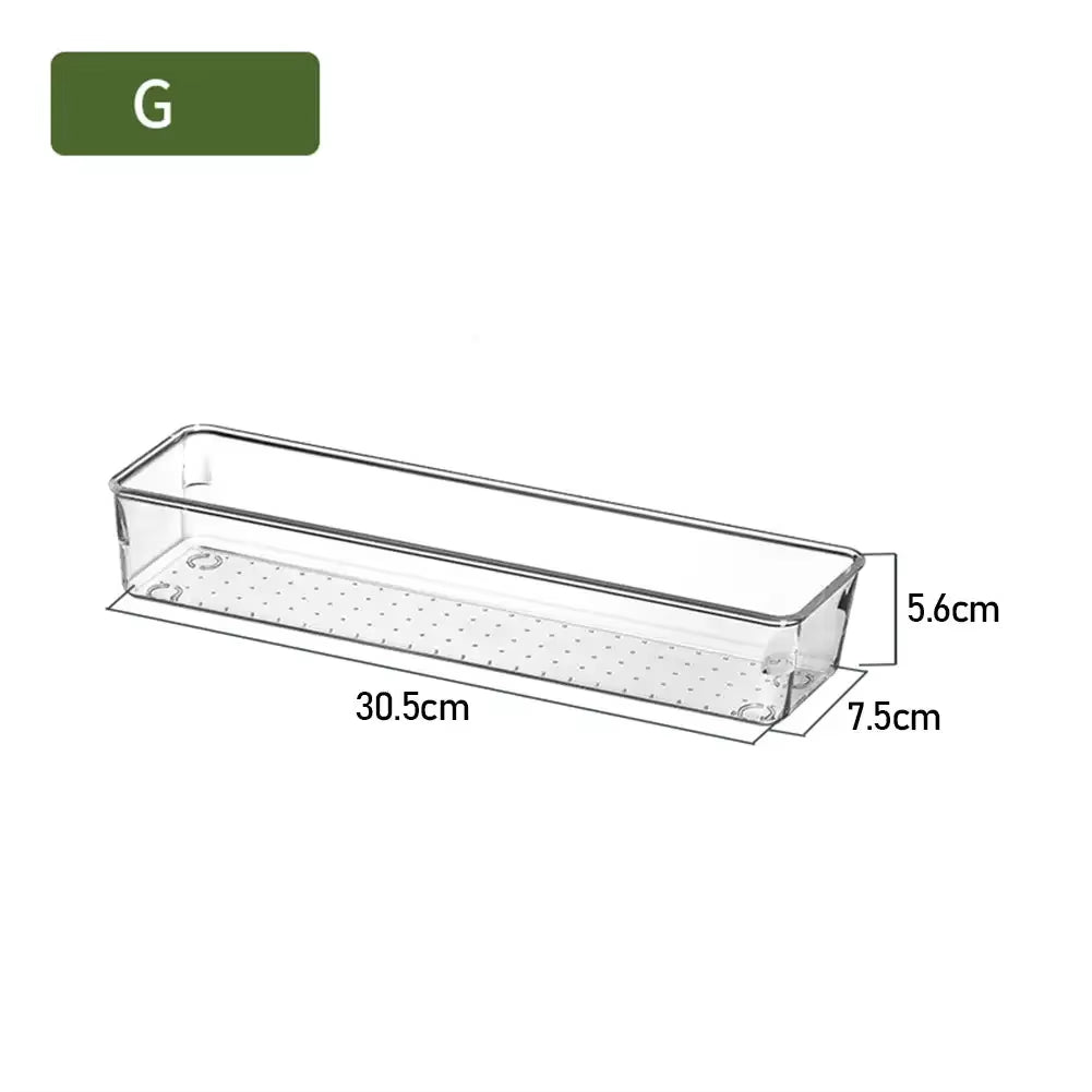 ClearNest Organizer – Transparent Anti-Scratch Drawer Storage Box for Cosmetics, Office & Home