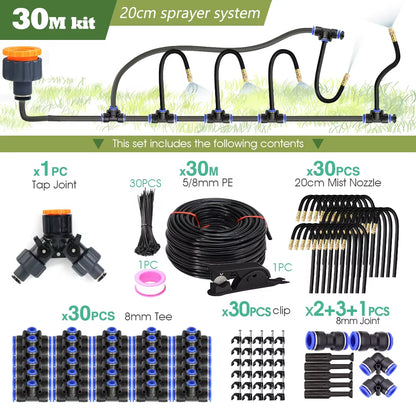 DIY 30M-5M Universal Sprayer Kit – Patio Misting & Cooling System for Garden Irrigation